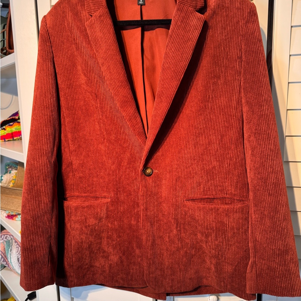 Women’s Rust Corduroy Blazer - Picture 1 of 5